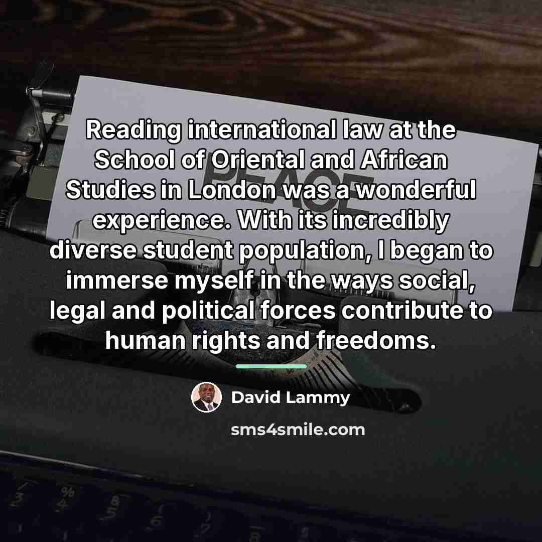 “Reading international law at the School of Oriental and African…” quote by David Lammy