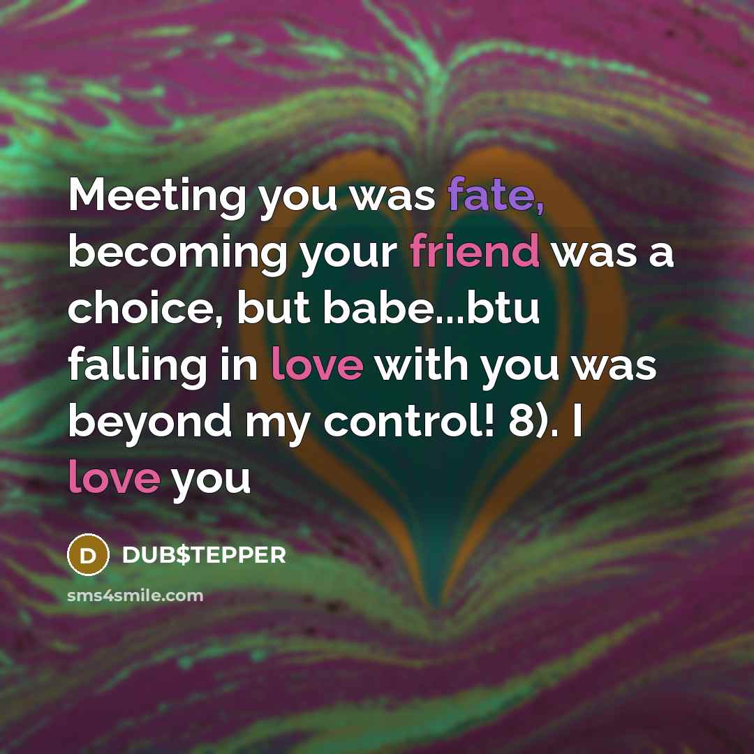 “Meeting you was fate, becoming your friend was a choice,…” quote by DUB$TEPPER