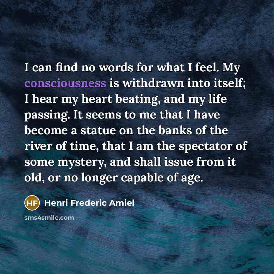 “I can find no words for what I feel. My…” quote by Henri Frederic Amiel