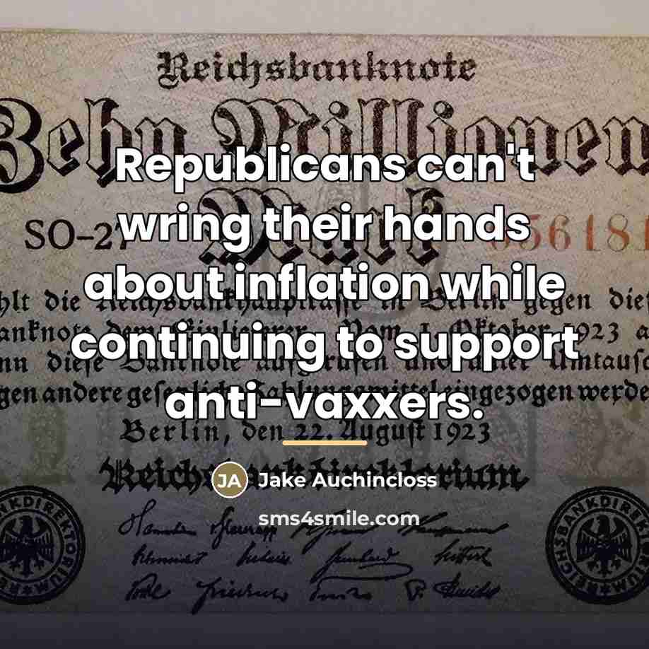 “Republicans can't wring their hands about inflation while continuing to…” quote by Jake Auchincloss