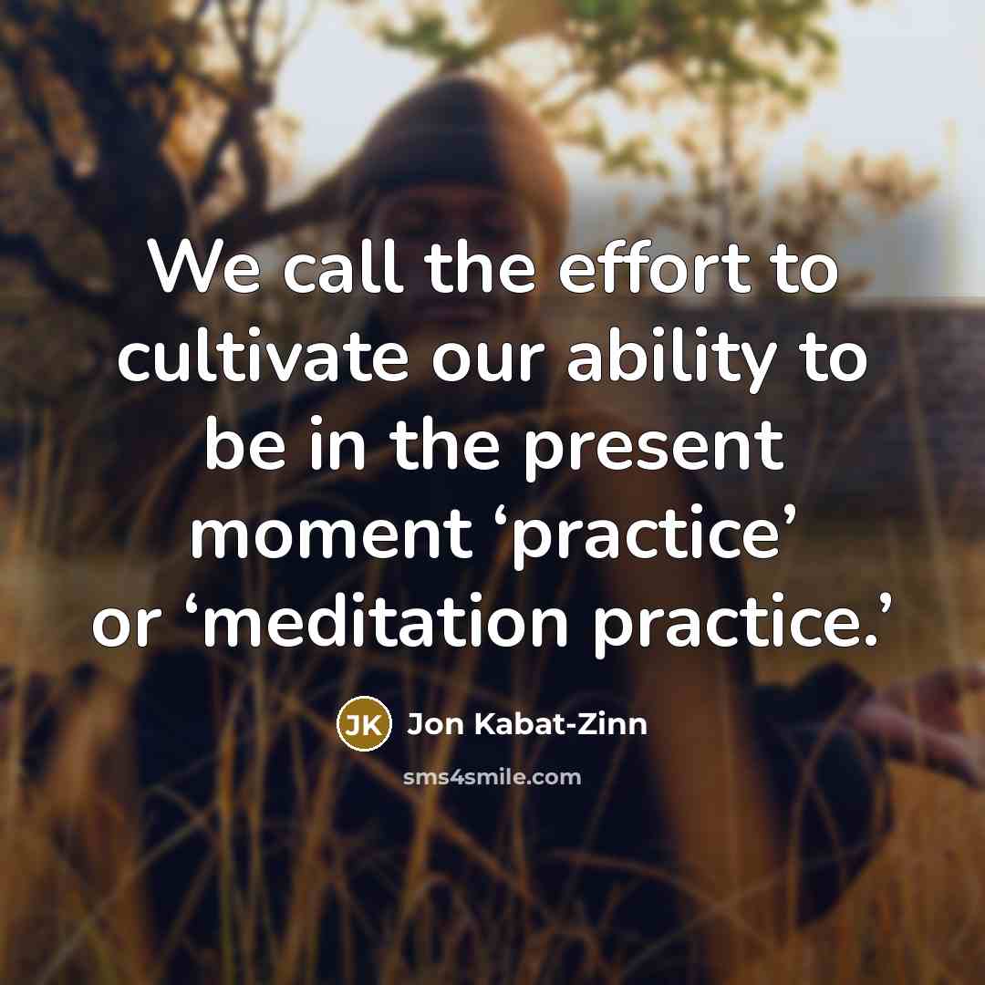 “We call the effort to cultivate our ability to be…” quote by Jon Kabat-Zinn