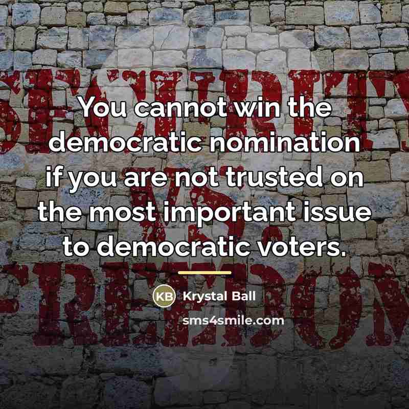 “You cannot win the democratic nomination if you are not…” quote by Krystal Ball