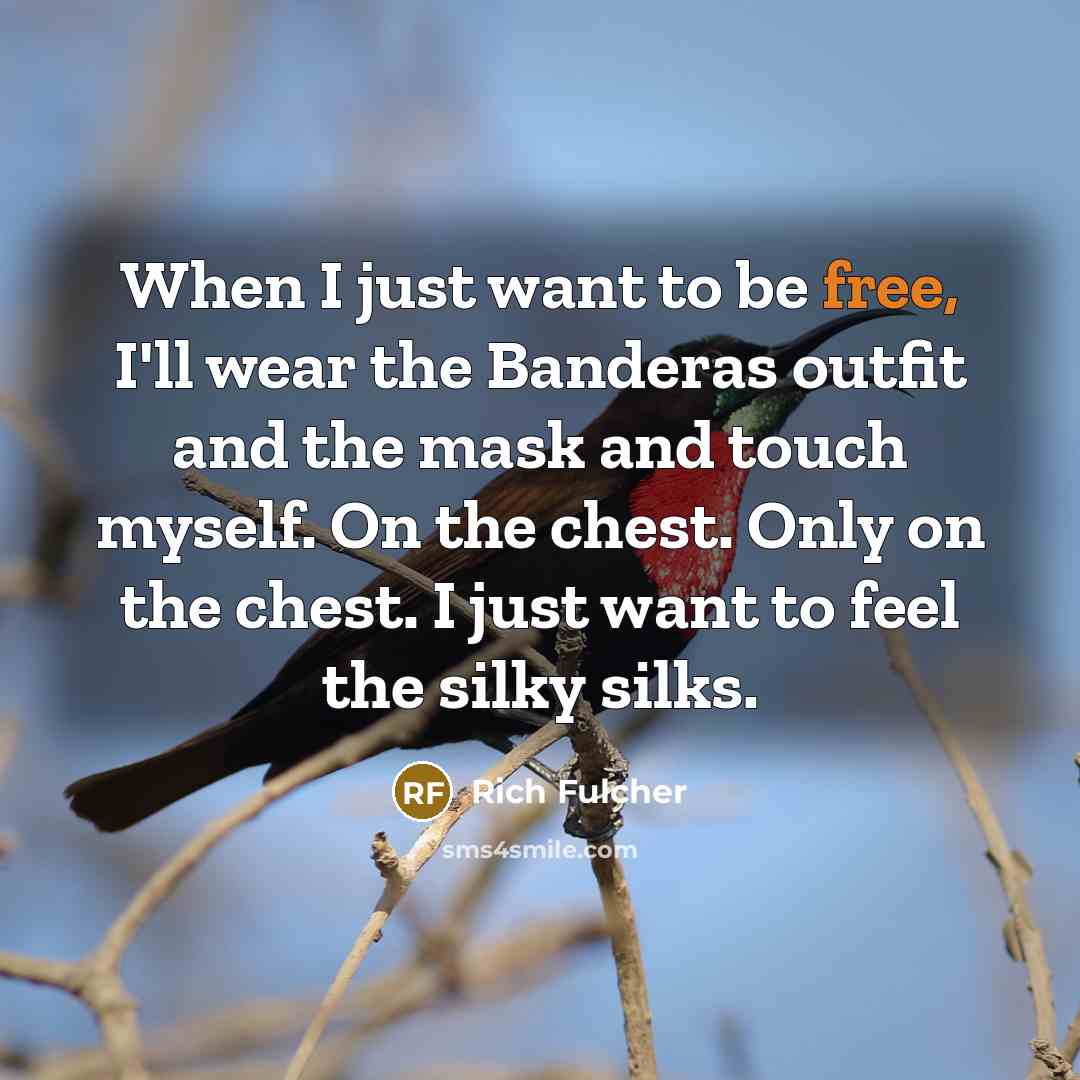 “When I just want to be free, I'll wear the…” quote by Rich Fulcher