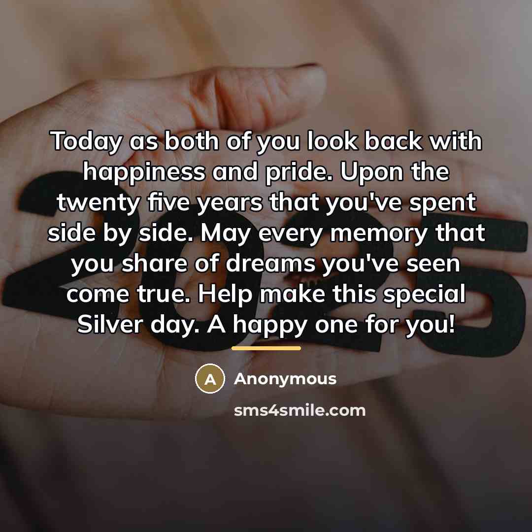 “Today as both of you look back with happiness and…” quote by Anonymous