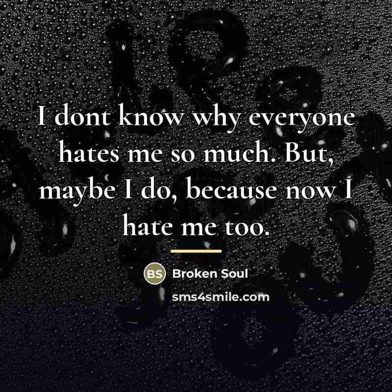 “I dont know why everyone hates me so much. But,…” quote by Broken Soul