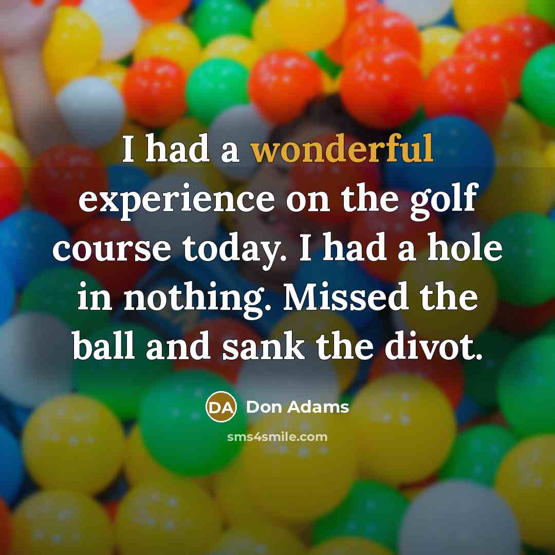 “I had a wonderful experience on the golf course today.…” quote by Don Adams