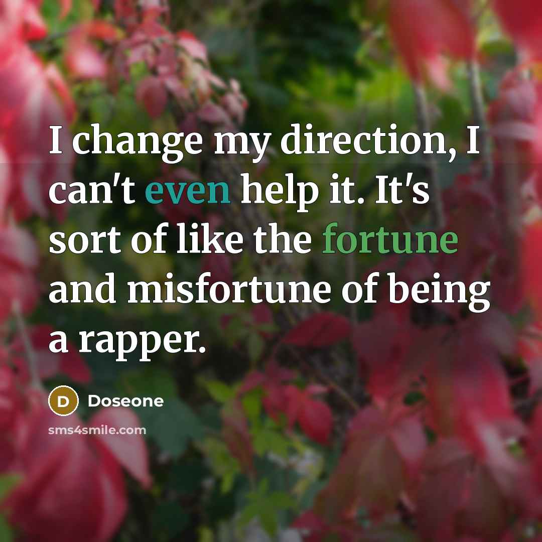 “I change my direction, I can't even help it. It's…” quote by Doseone