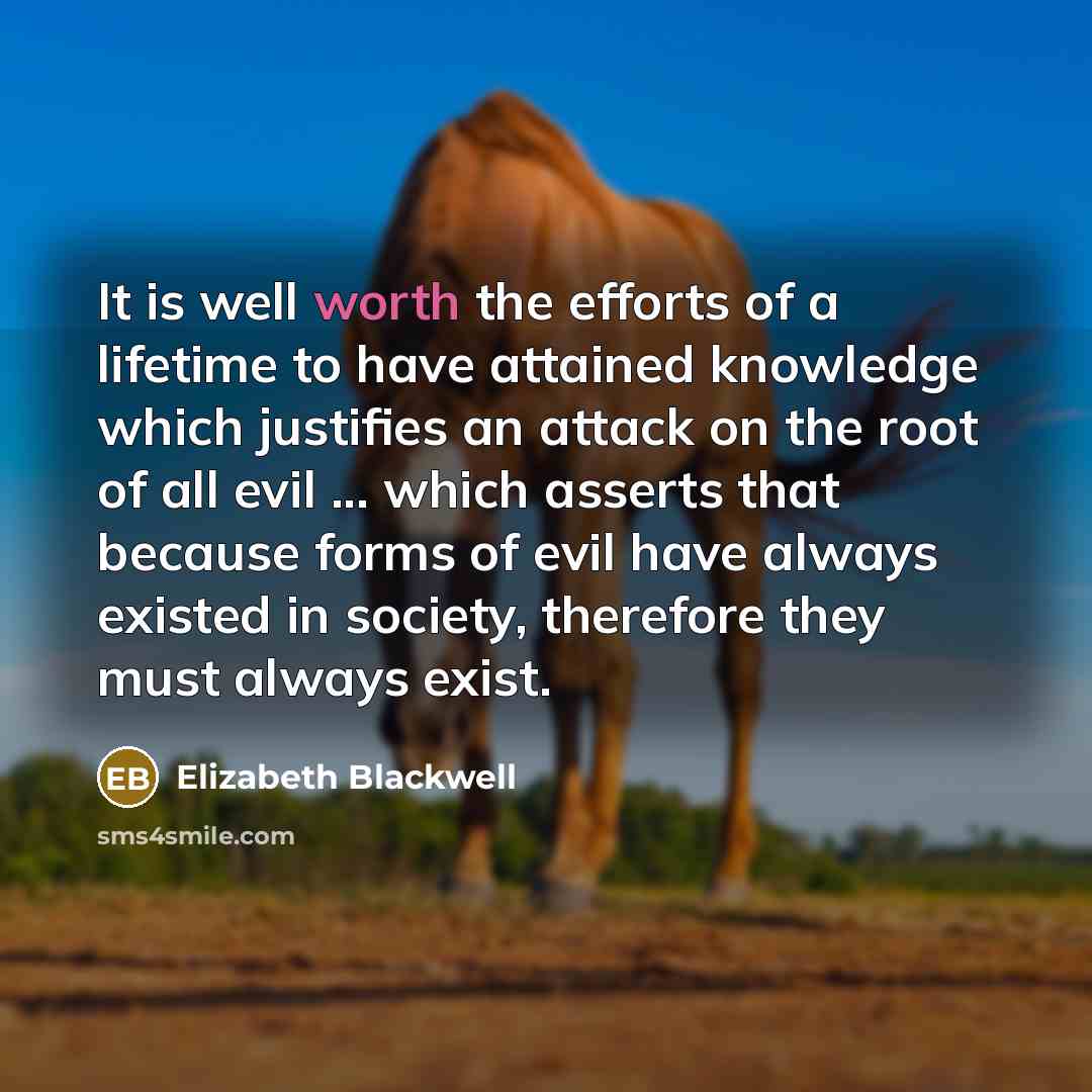 “It is well worth the efforts of a lifetime to…” quote by Elizabeth Blackwell
