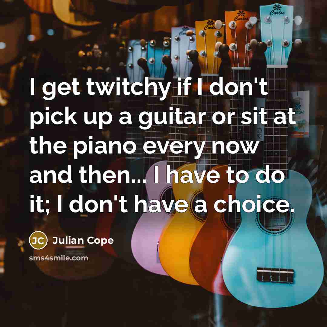 “I get twitchy if I don't pick up a guitar…” quote by Julian Cope