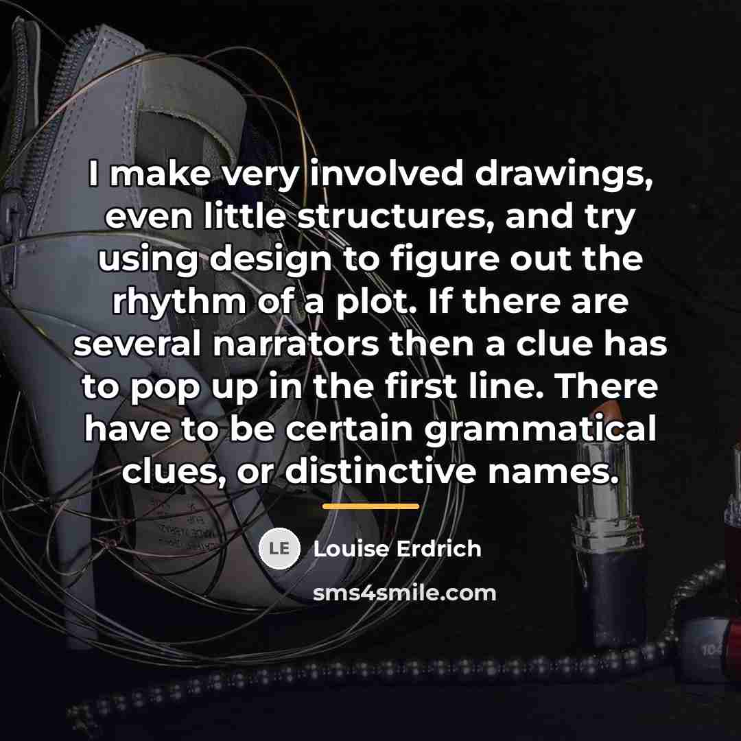 “I make very involved drawings, even little structures, and try…” quote by Louise Erdrich