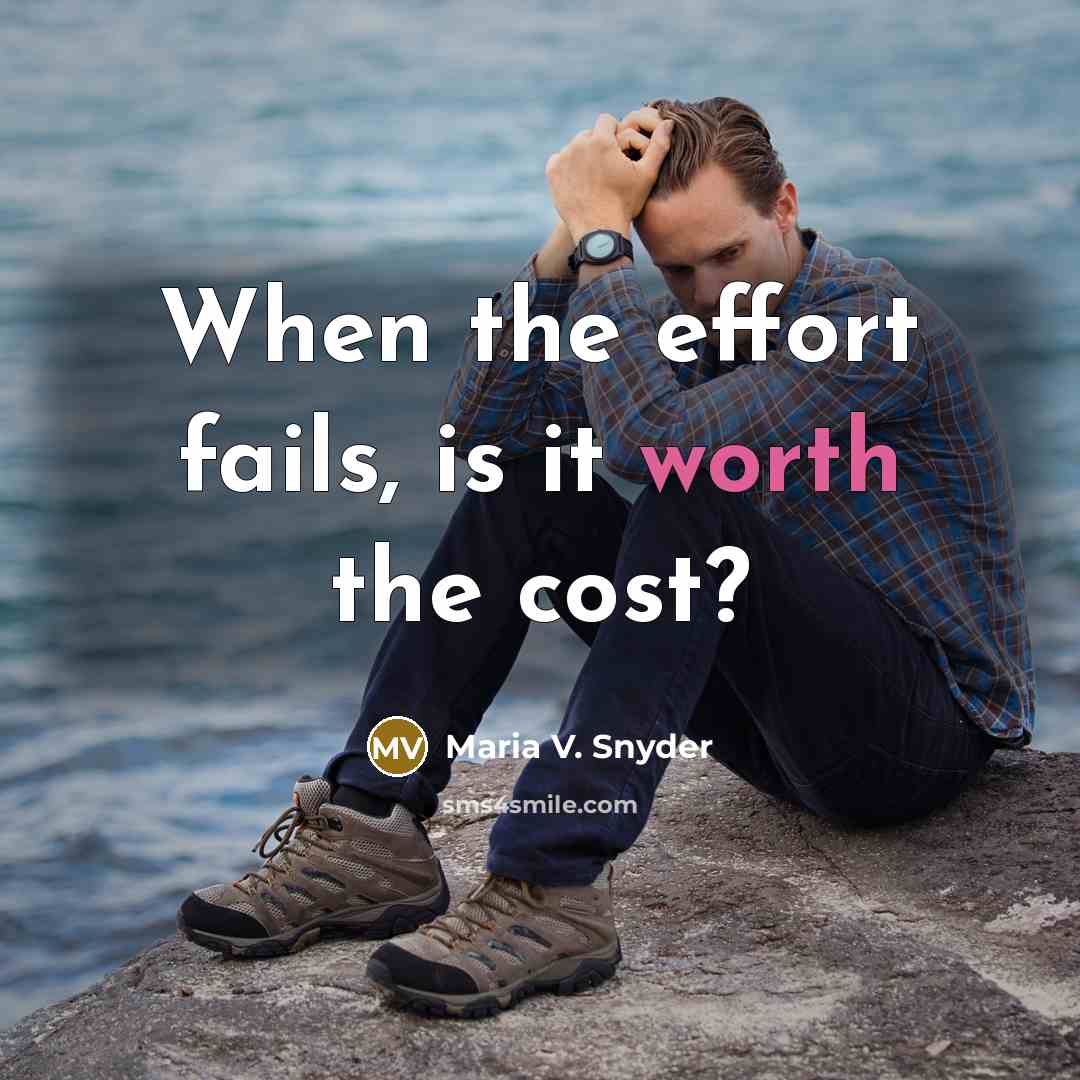 “When the effort fails, is it worth the cost?…” quote by Maria V. Snyder