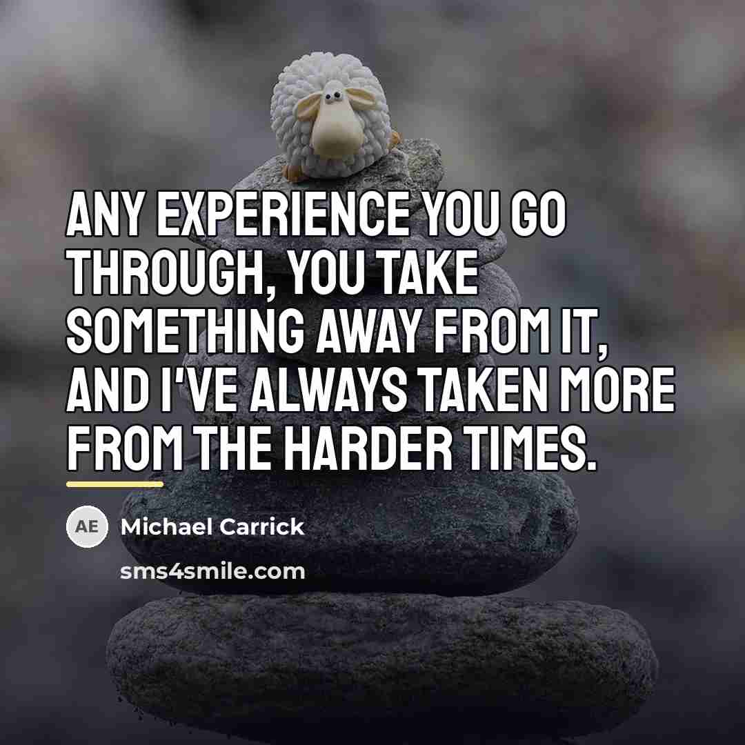 “Any experience you go through, you take something away from…” quote by Michael Carrick