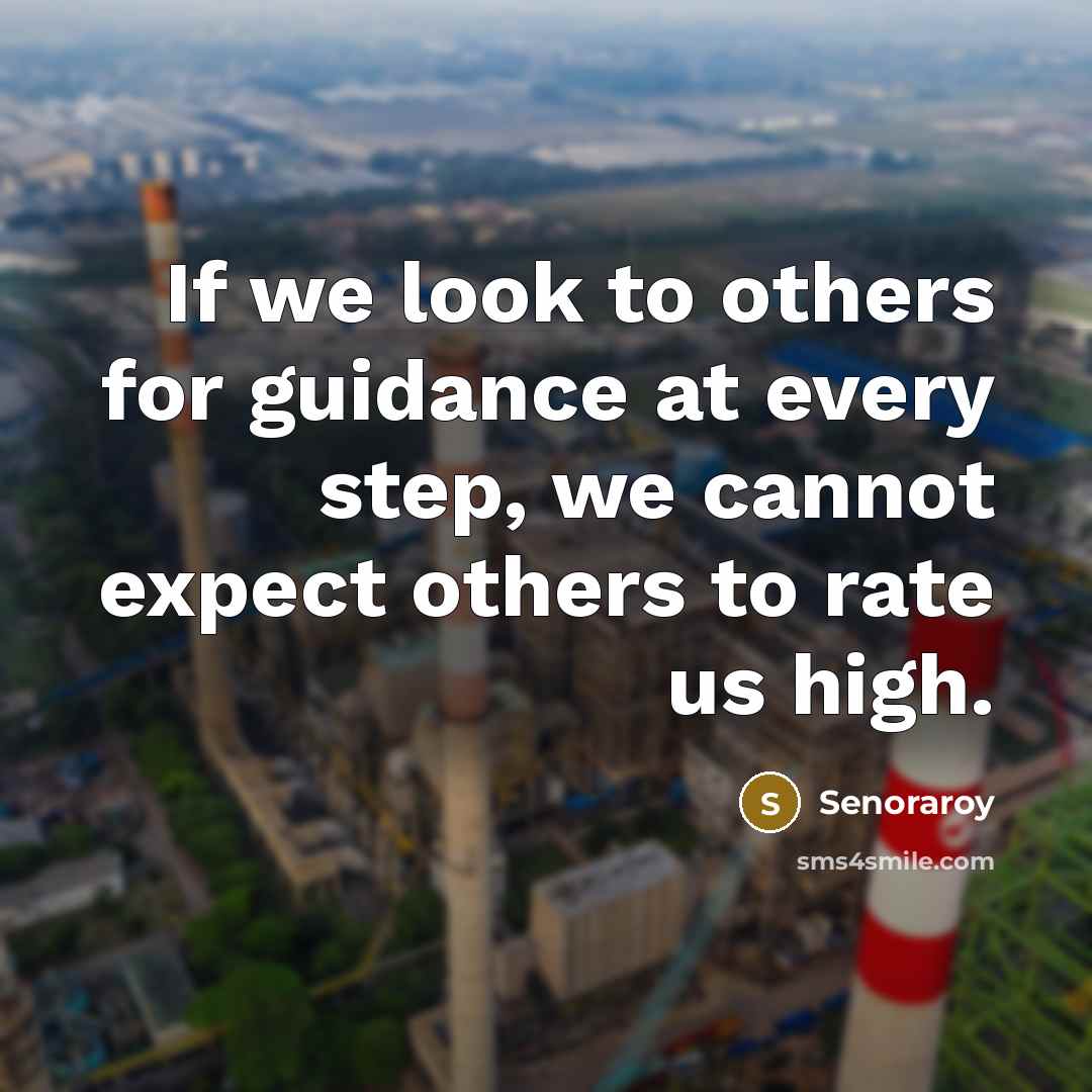 “If we look to others for guidance at every step,…” quote by Senoraroy