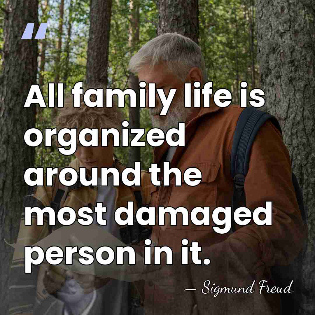 All family life is organized around the most damaged person in it. - Sigmund Freud