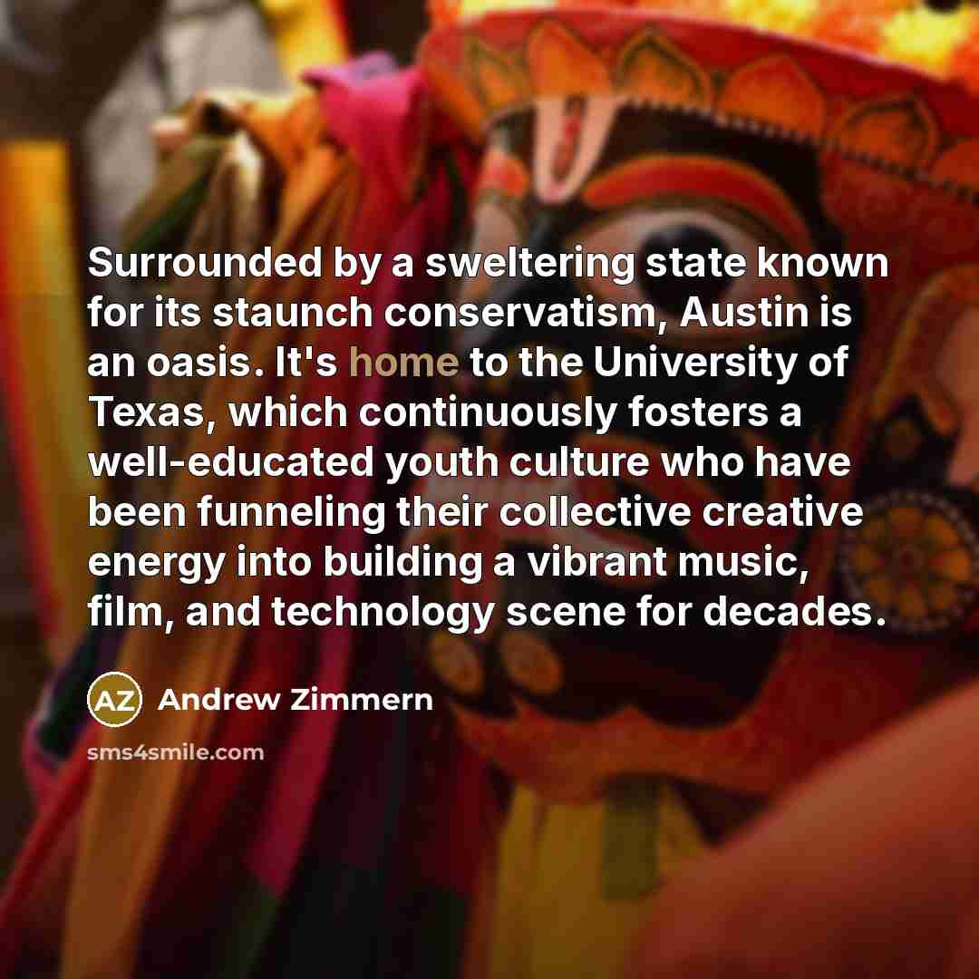 “Surrounded by a sweltering state known for its staunch conservatism,…” quote by Andrew Zimmern