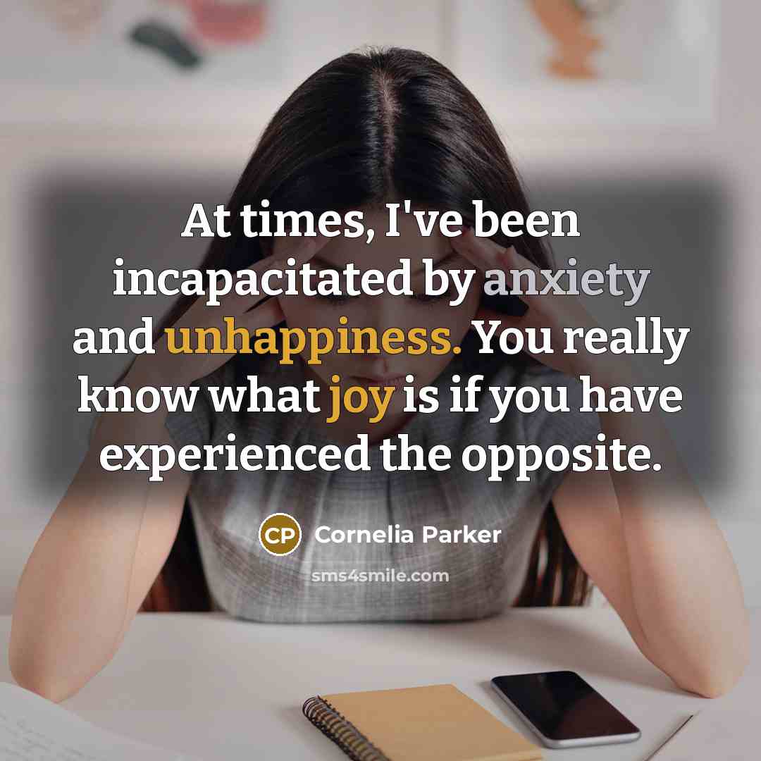 “At times, I've been incapacitated by anxiety and unhappiness. You…” quote by Cornelia Parker