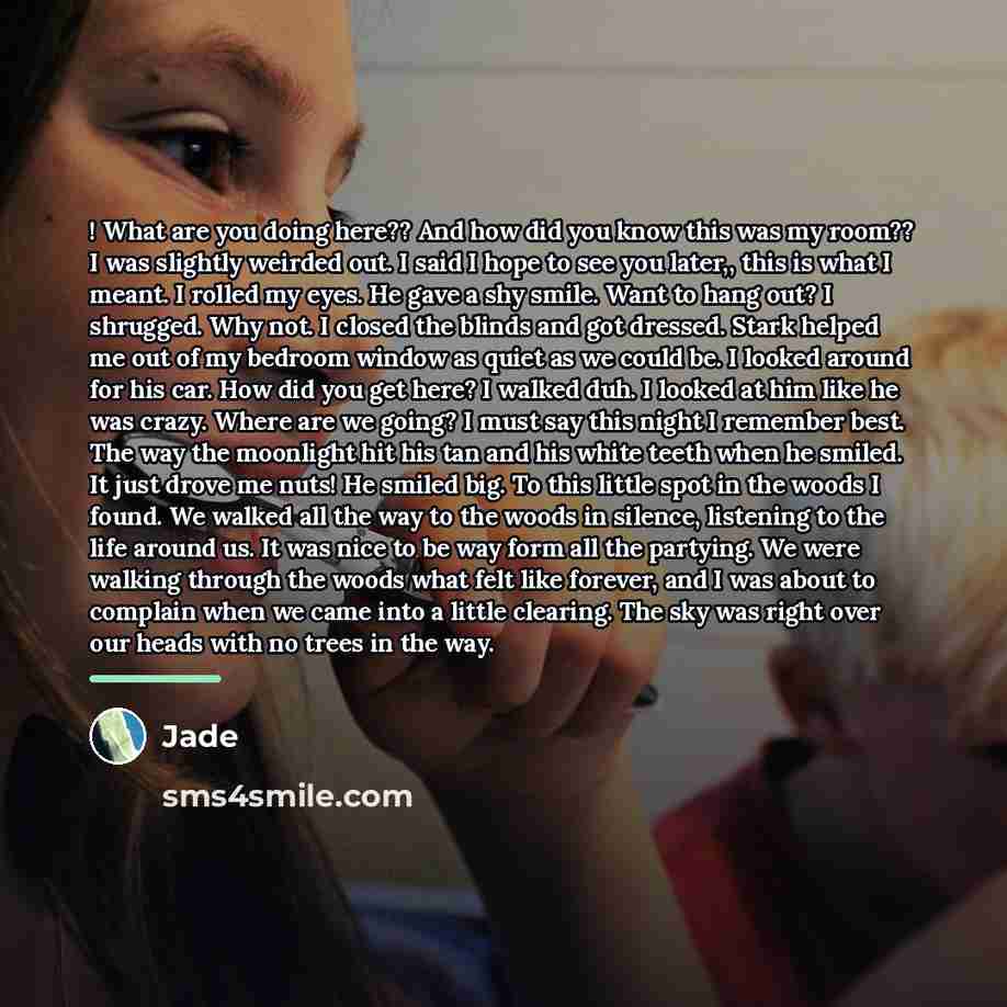 “! What are you doing here?? And how did you…” quote by Jade