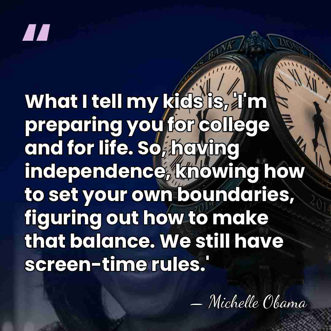 What I tell my kids is, 'I'm preparing you for college and&hellip; - Michelle Obama