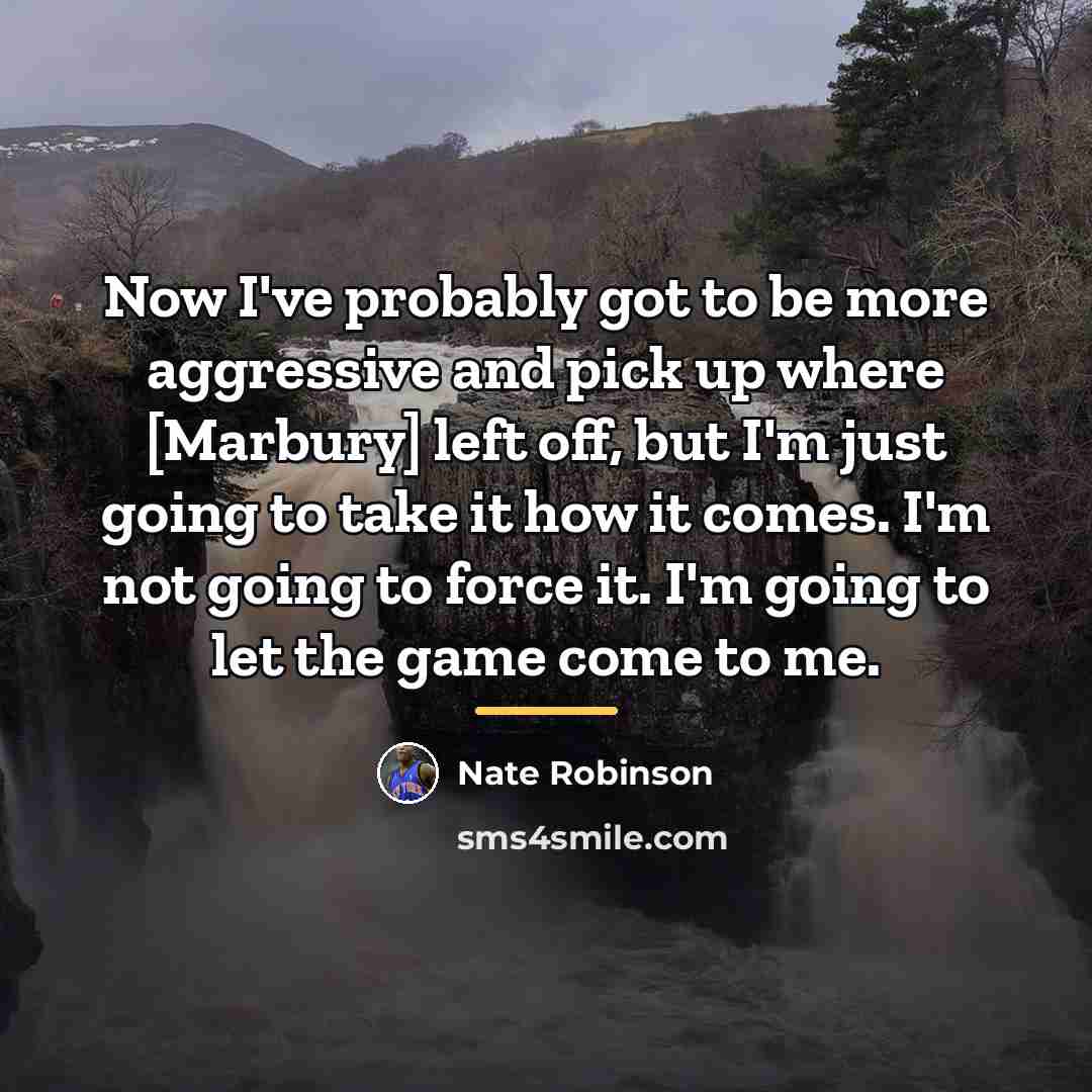 “Now I've probably got to be more aggressive and pick…” quote by Nate Robinson