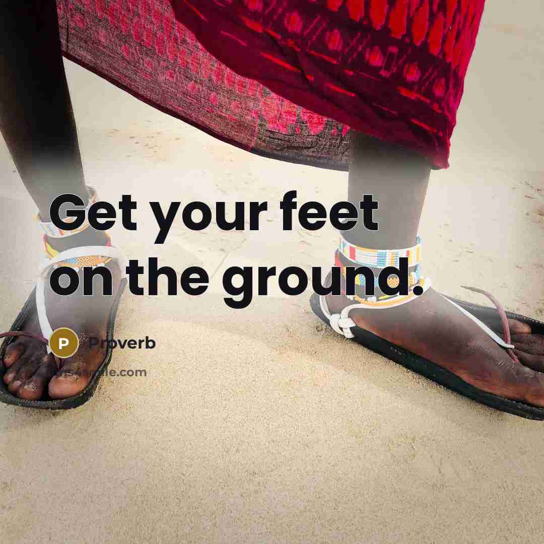 “Get your feet on the ground.…” quote by Proverb