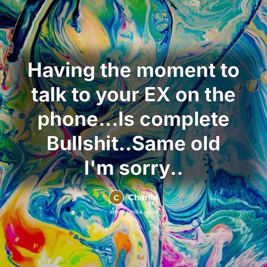 “Having the moment to talk to your EX on the…” quote by Charlie