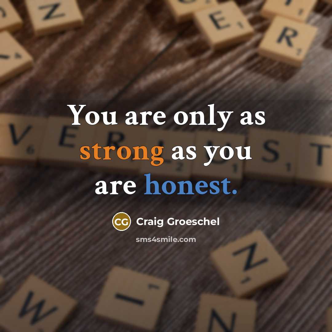 “You are only as strong as you are honest.…” quote by Craig Groeschel