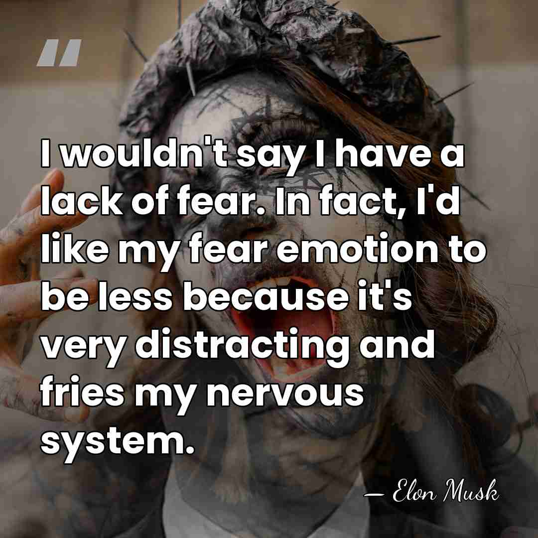 I wouldn't say I have a lack of fear. In fact, I'd&hellip; - Elon Musk
