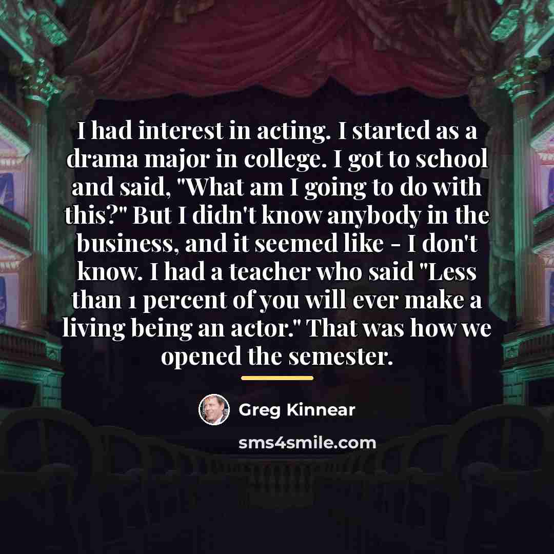 “I had interest in acting. I started as a drama…” quote by Greg Kinnear