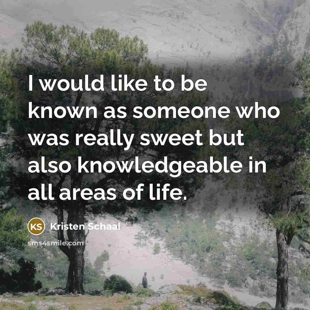 “I would like to be known as someone who was…” quote by Kristen Schaal