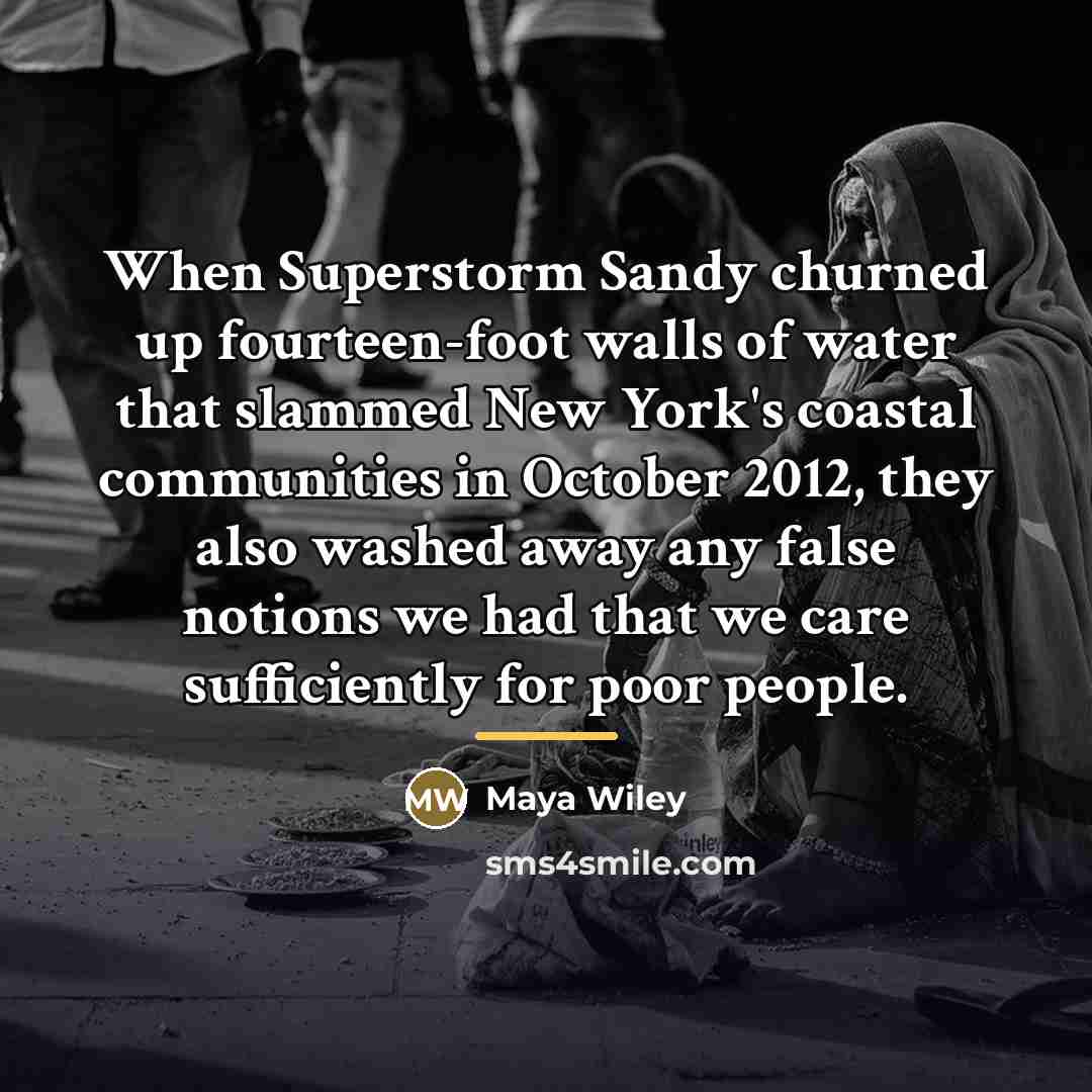 “When Superstorm Sandy churned up fourteen-foot walls of water that…” quote by Maya Wiley