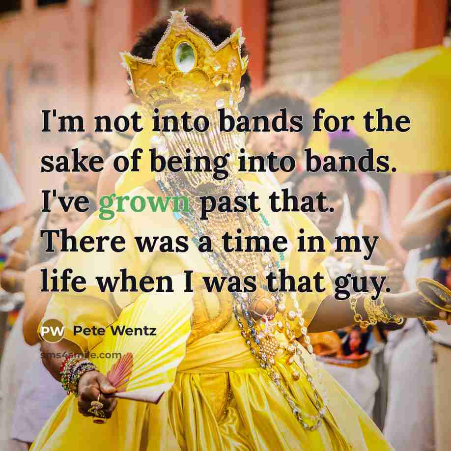 “I'm not into bands for the sake of being into…” quote by Pete Wentz