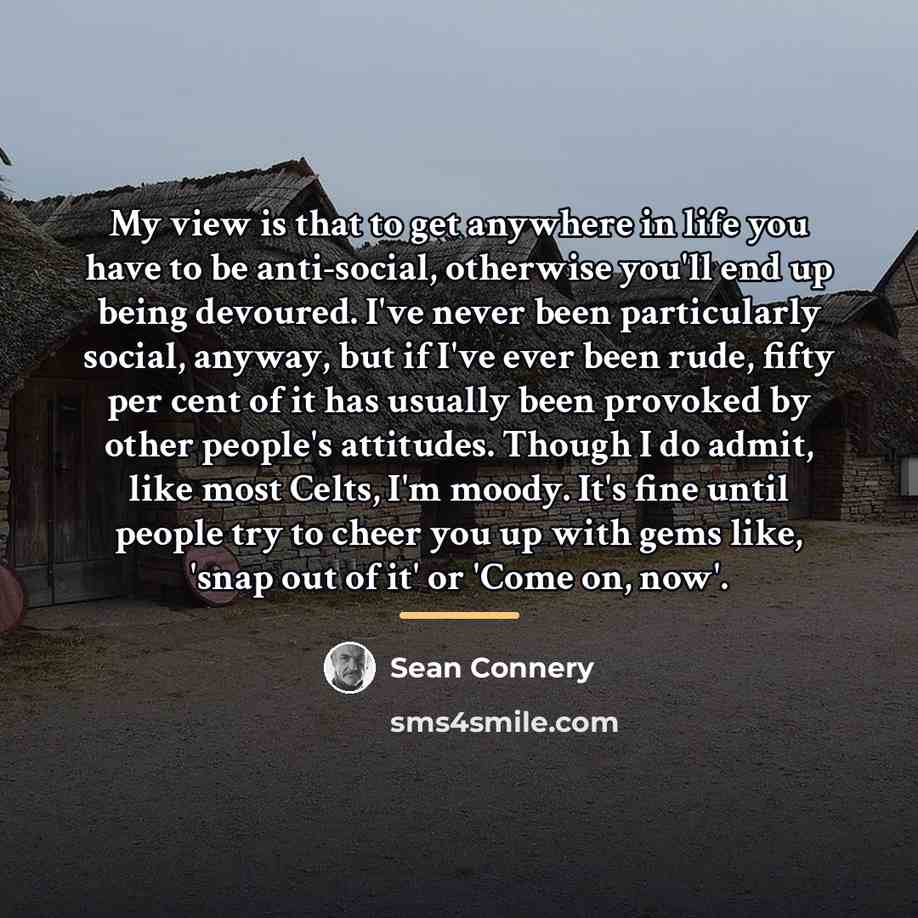 “My view is that to get anywhere in life you…” quote by Sean Connery