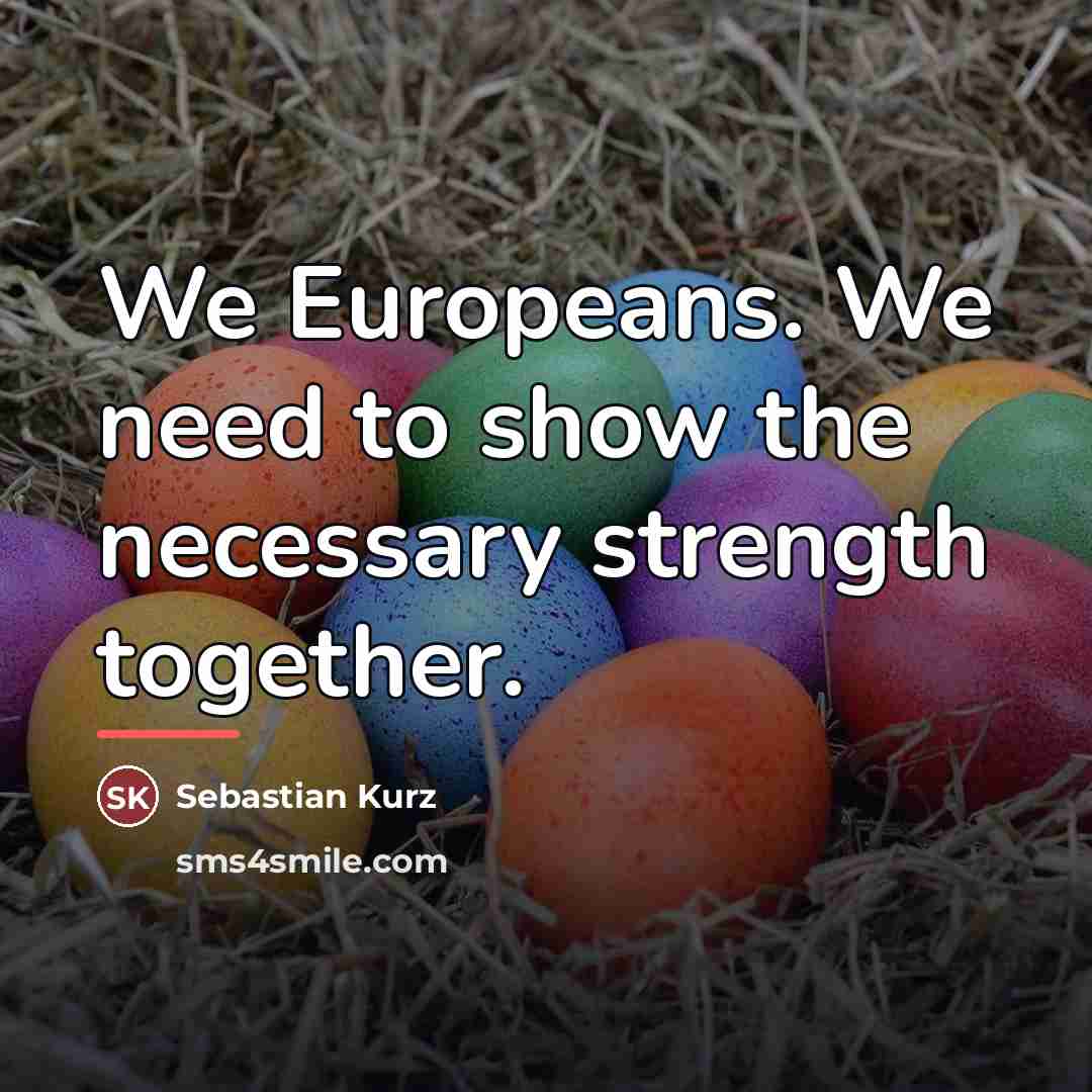 “We Europeans. We need to show the necessary strength together.…” quote by Sebastian Kurz