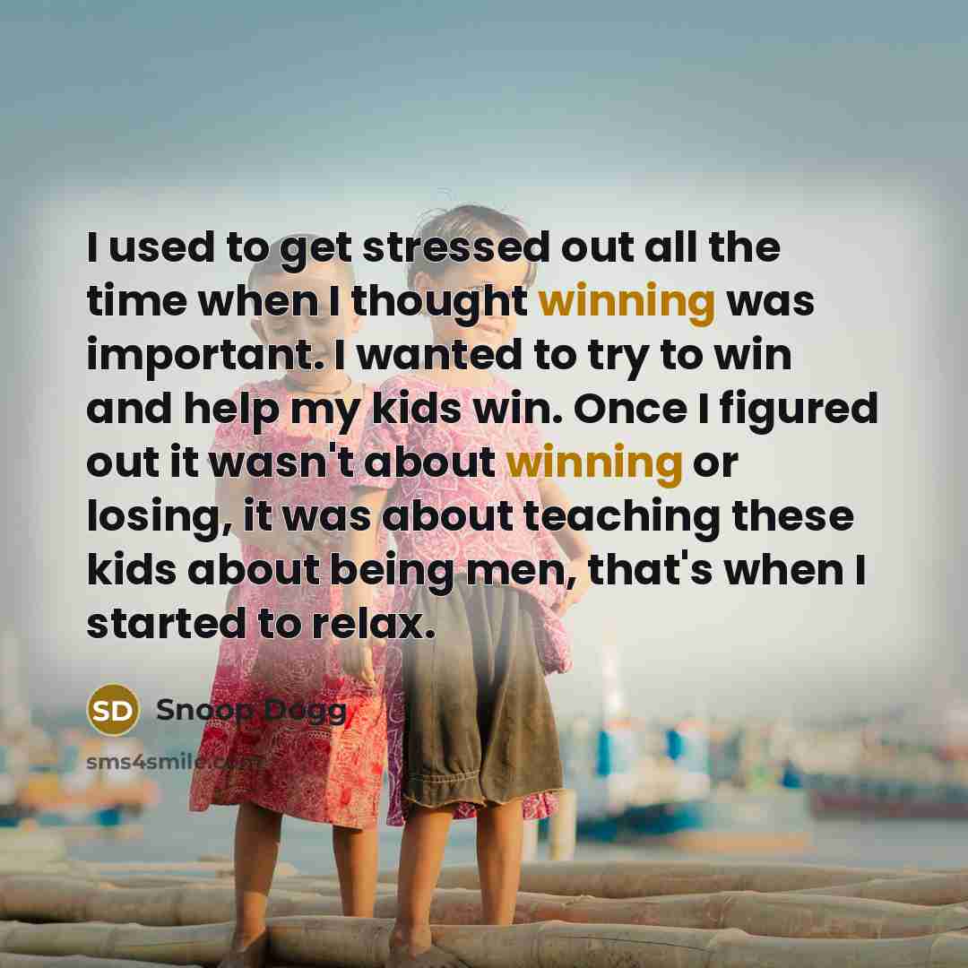 “I used to get stressed out all the time when…” quote by Snoop Dogg