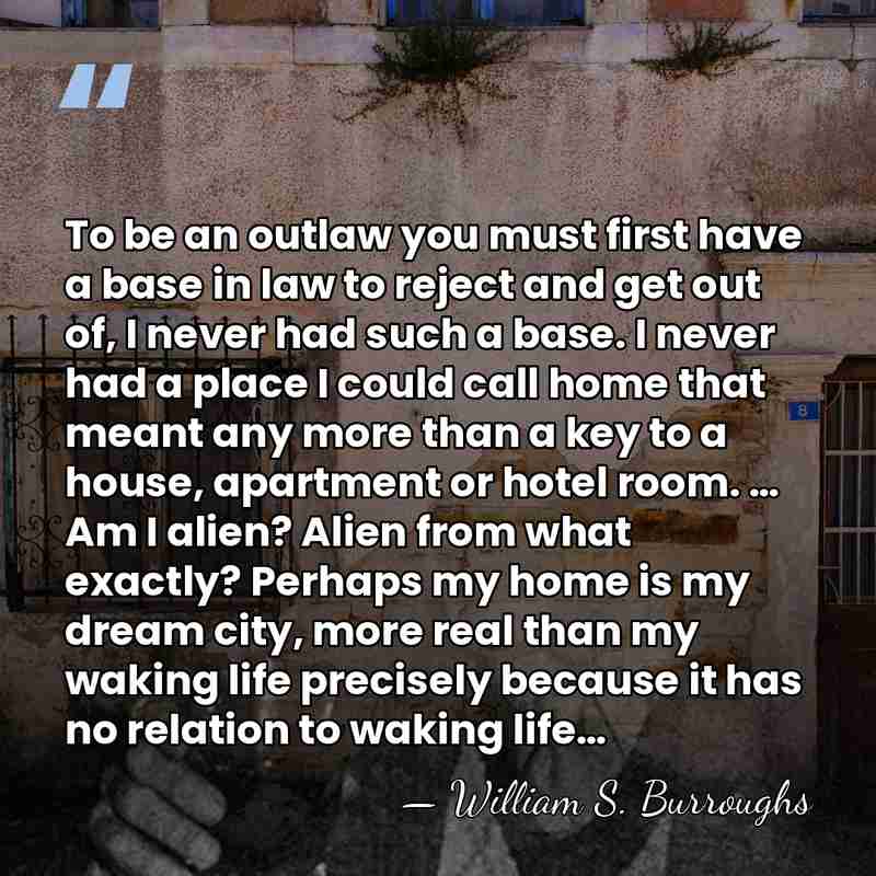 To be an outlaw you must first have a base in law&hellip; - William S. Burroughs