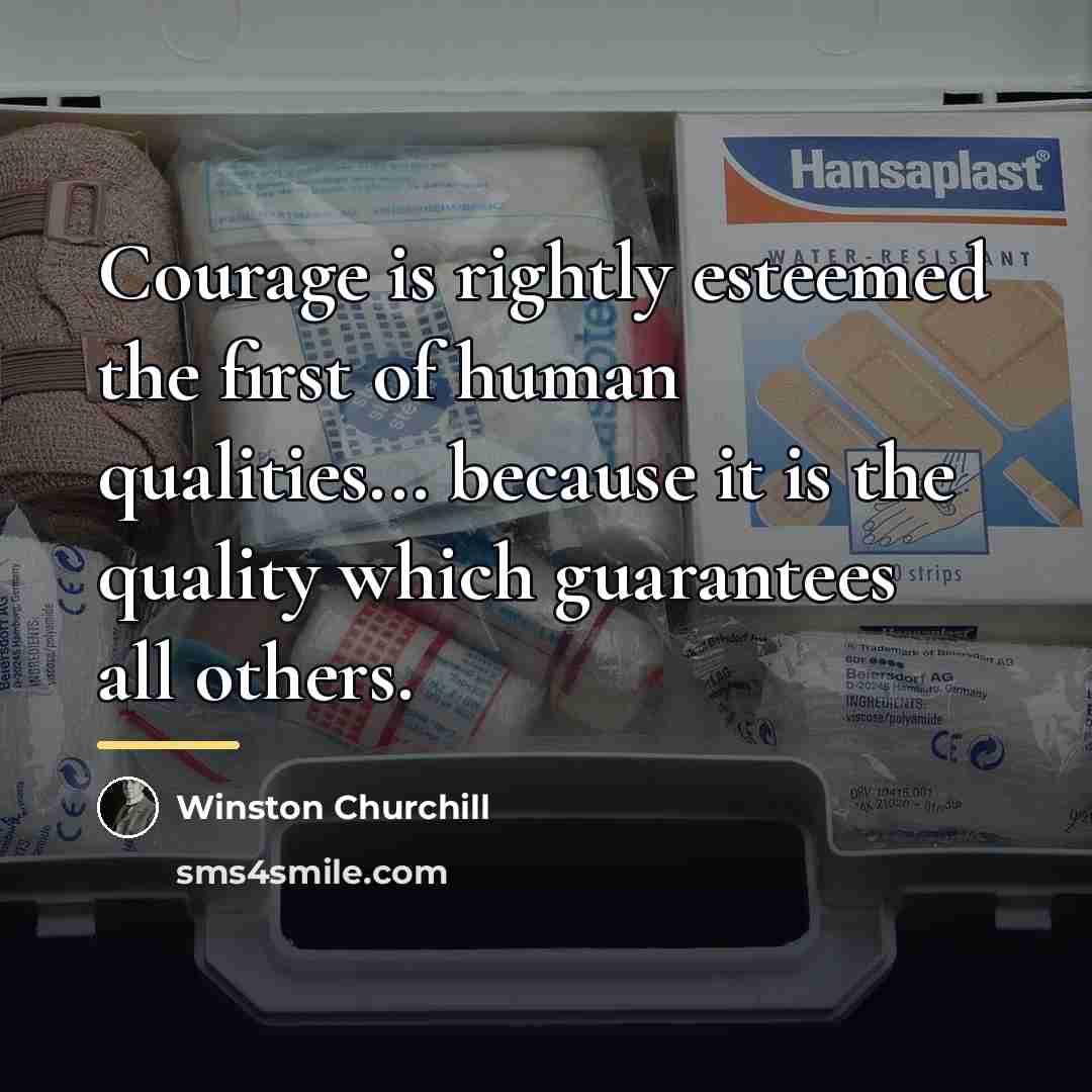 “Courage is rightly esteemed the first of human qualities... because…” quote by Winston Churchill