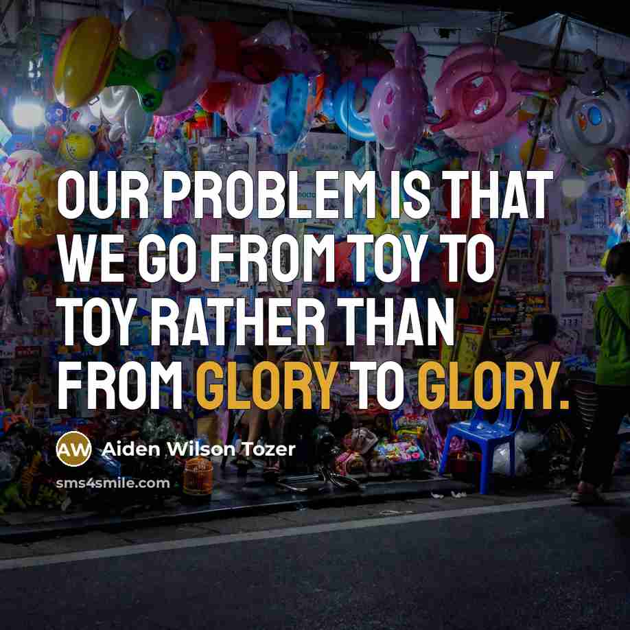 “Our problem is that we go from toy to toy…” quote by Aiden Wilson Tozer