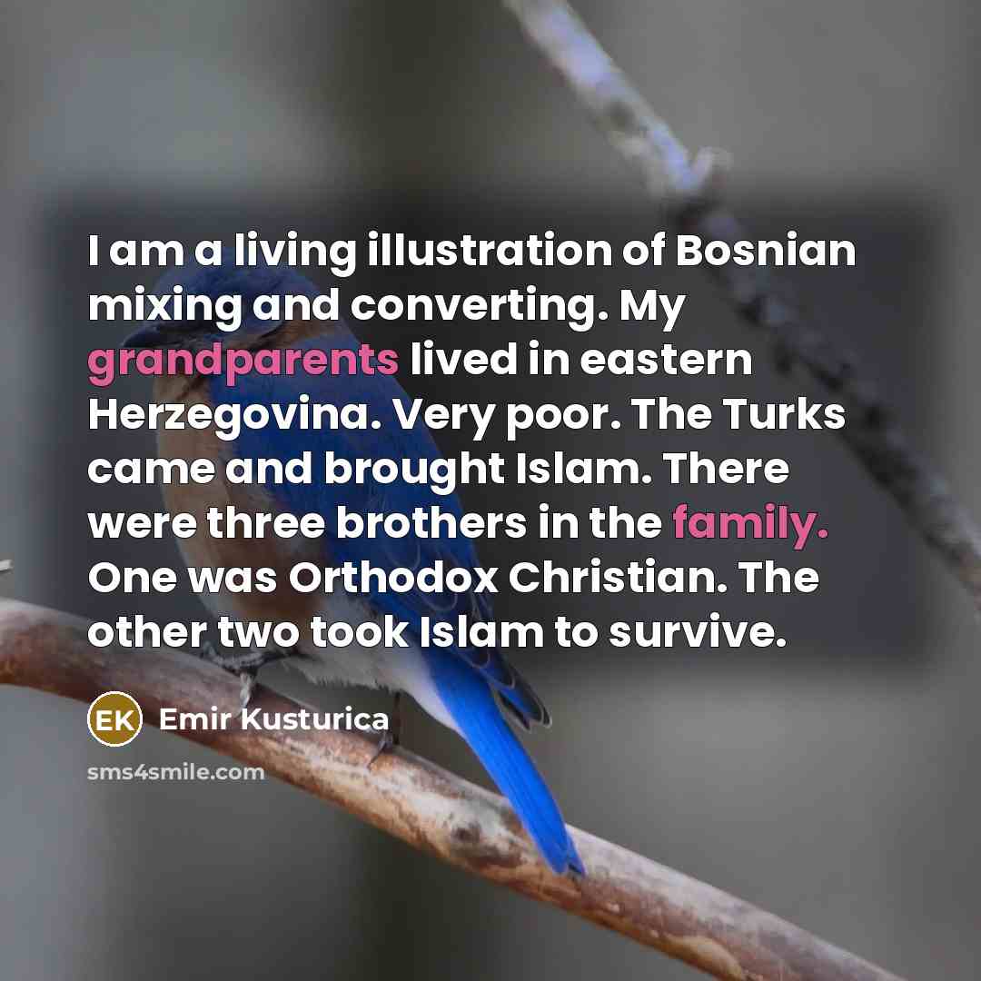 “I am a living illustration of Bosnian mixing and converting.…” quote by Emir Kusturica