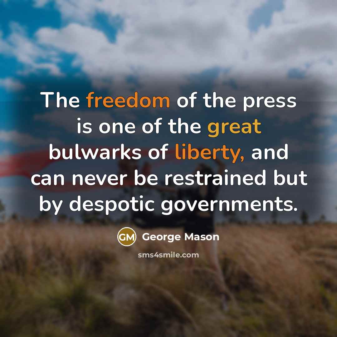 “The freedom of the press is one of the great…” quote by George Mason