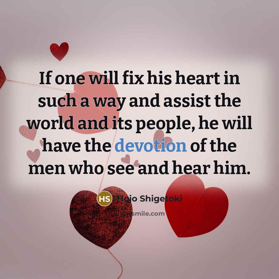 “If one will fix his heart in such a way…” quote by Hojo Shigetoki