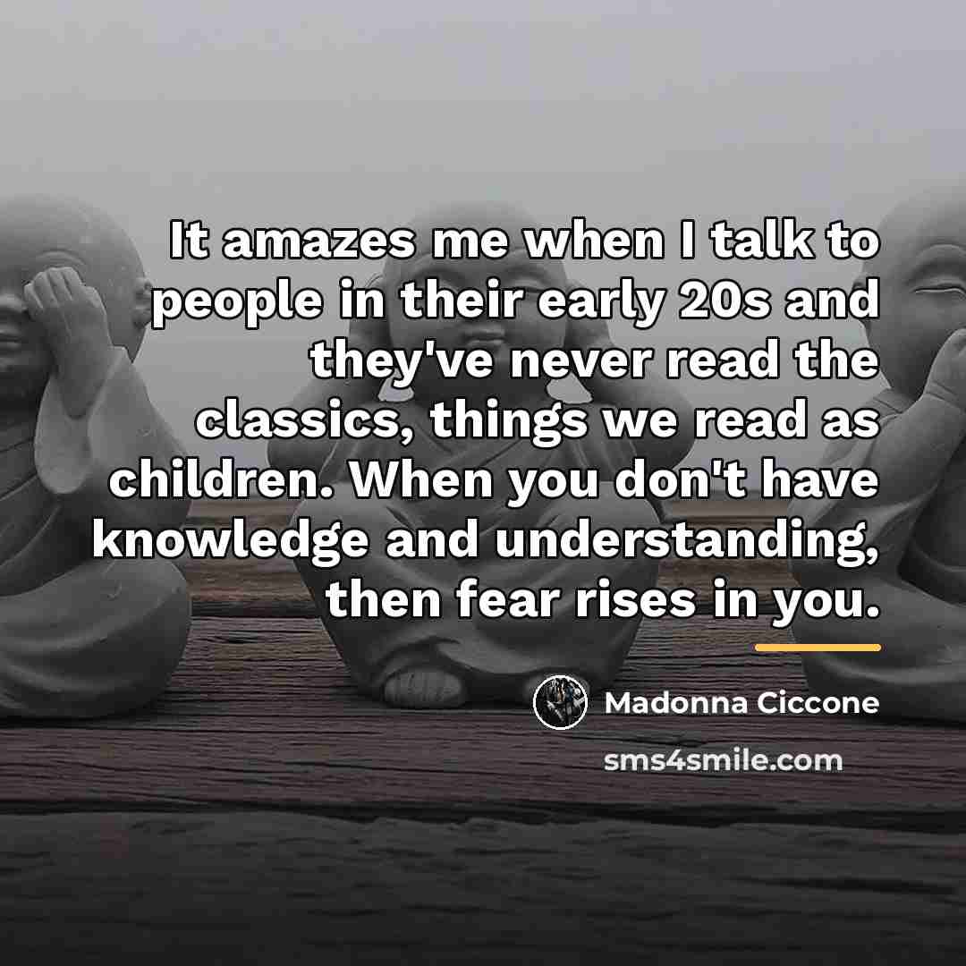 “It amazes me when I talk to people in their…” quote by Madonna Ciccone