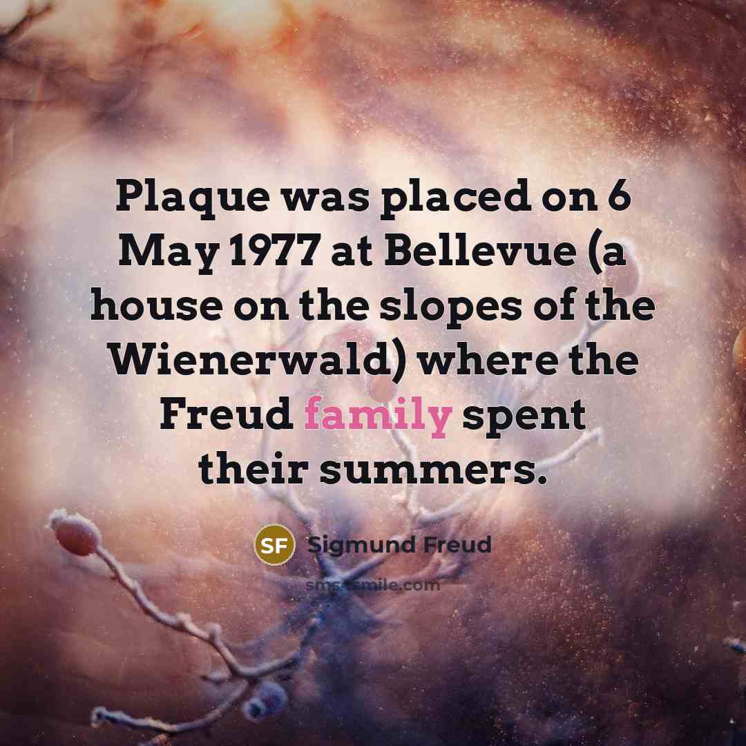 “Plaque was placed on 6 May 1977 at Bellevue (a…” quote by Sigmund Freud