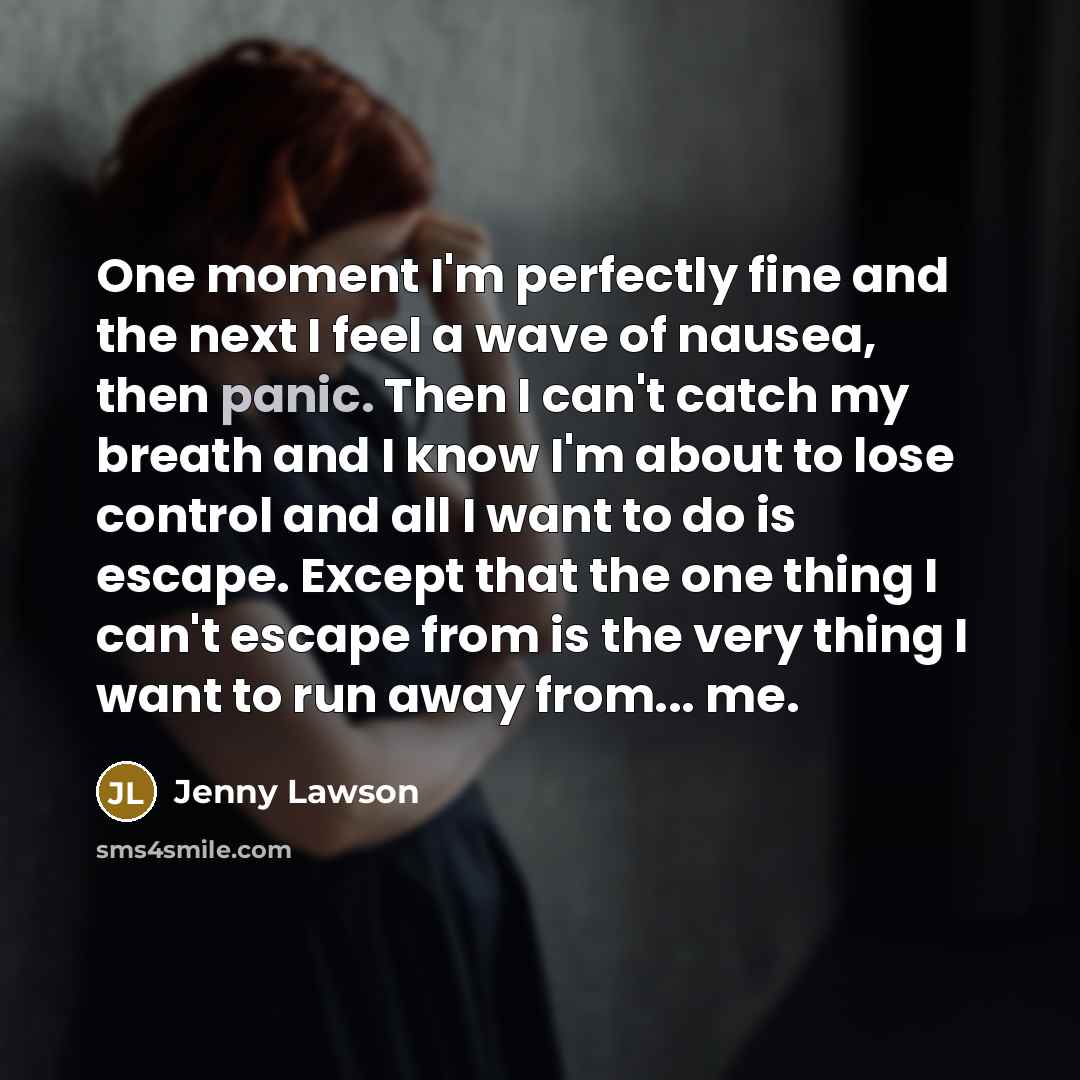 “One moment I'm perfectly fine and the next I feel…” quote by Jenny Lawson