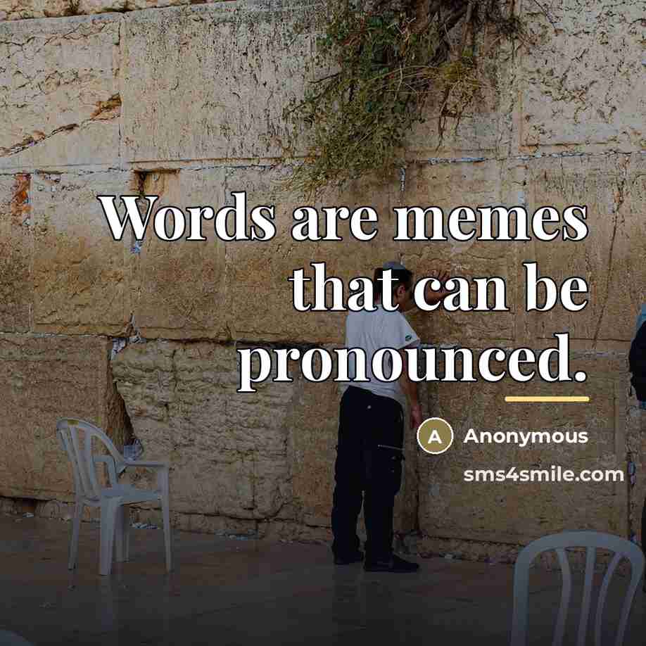 “Words are memes that can be pronounced.…” quote by Anonymous
