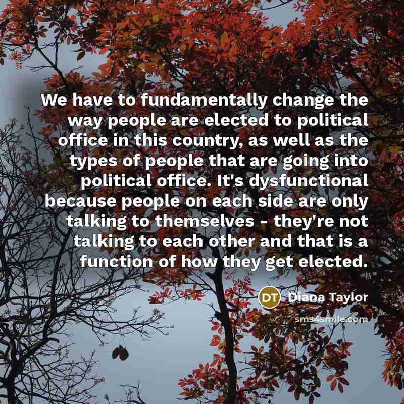 “We have to fundamentally change the way people are elected…” quote by Diana Taylor