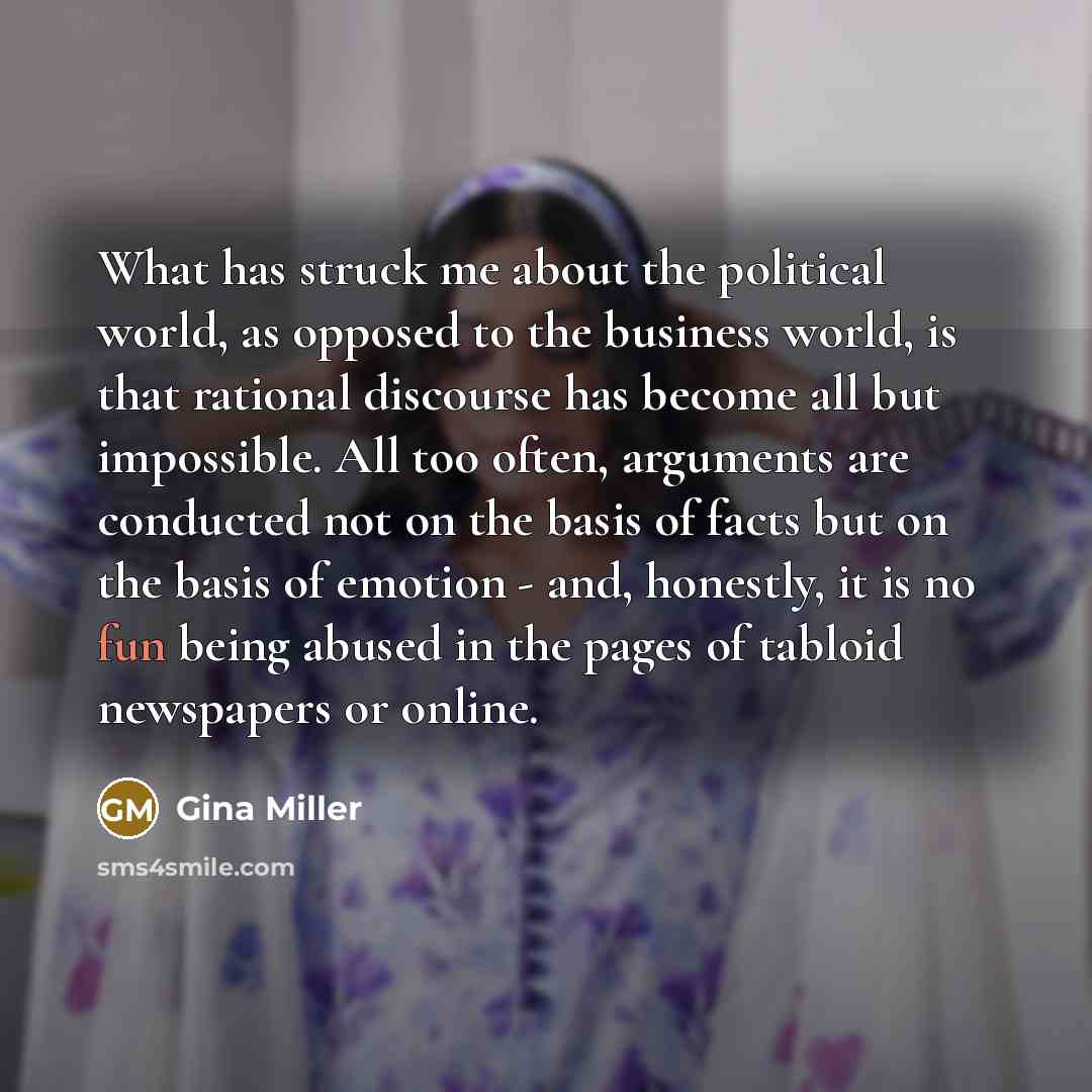 “What has struck me about the political world, as opposed…” quote by Gina Miller