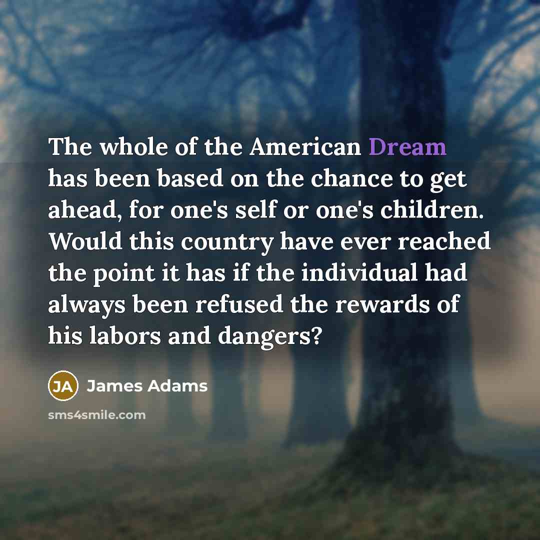 “The whole of the American Dream has been based on…” quote by James Adams