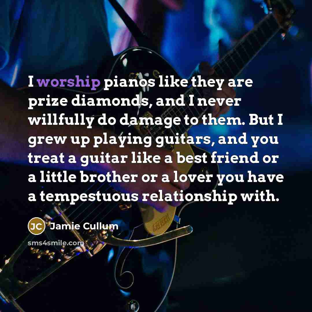 “I worship pianos like they are prize diamonds, and I…” quote by Jamie Cullum