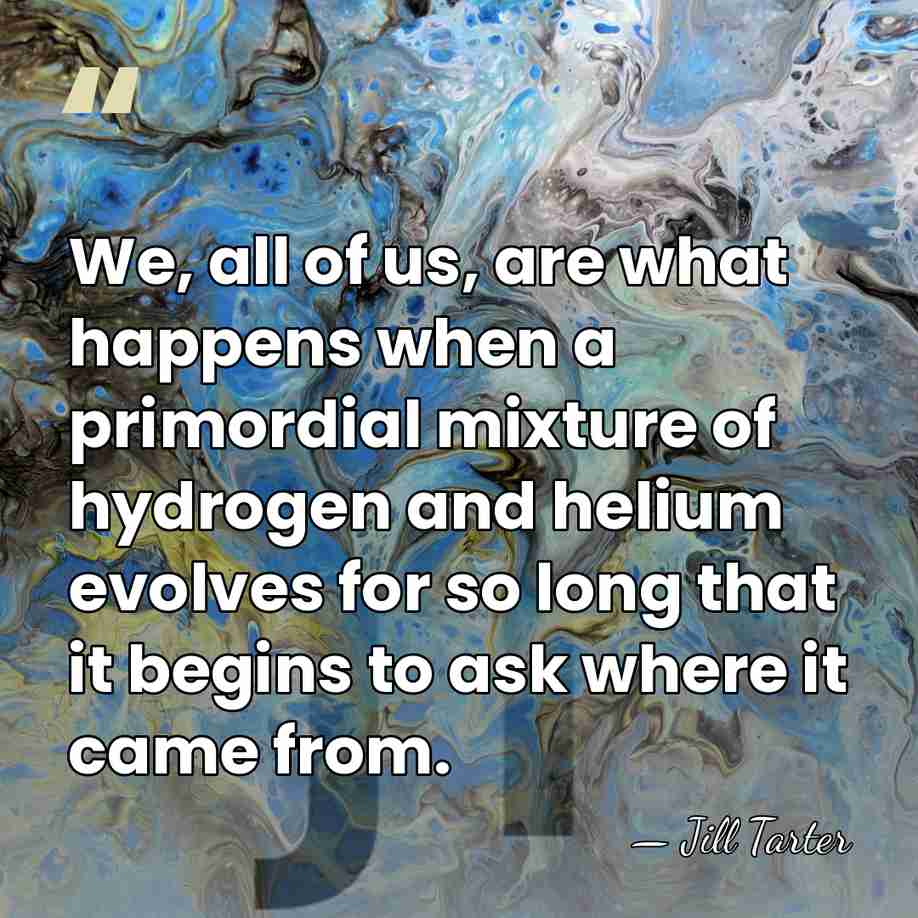 We, all of us, are what happens when a primordial mixture of&hellip; - Jill Tarter