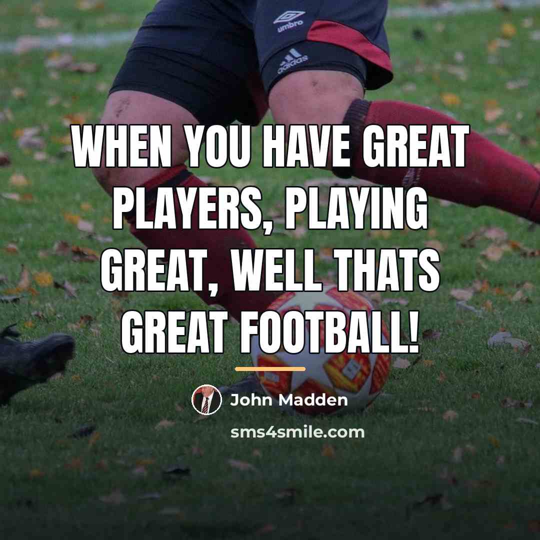 “When you have great players, playing great, well thats great…” quote by John Madden